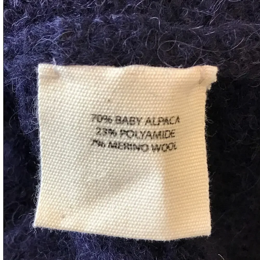 Ajaie Alaie  Purple Wrap Sweater XS Crew Neck Alpaca Wool